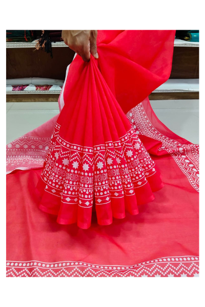 Chanderi silk sharee with blause pcs