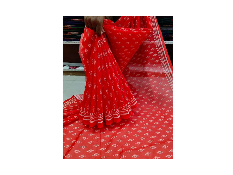 Chanderi silk sharee with blause pcs - Image 3