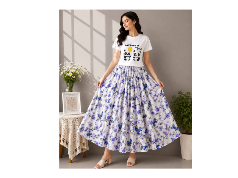 Linen Skirt and Tshirt Set - Image 3