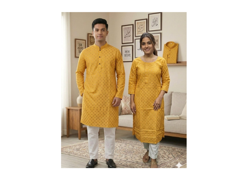 Panjabi Three Piece Couple Set - Image 3