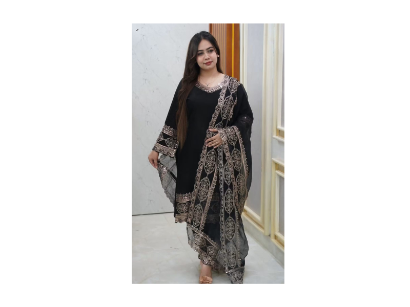 Sequence Embroidery Three Piece