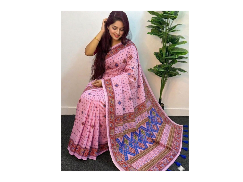Cotton Skin Print Sharee with Blouse Piece