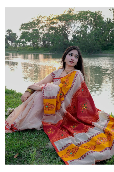 Half Silk Butik Sharee with Blouse Piece