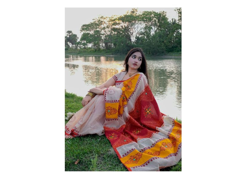 Half Silk Butik Sharee with Blouse Piece