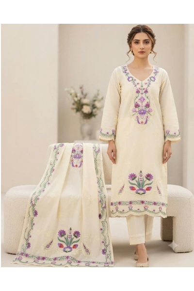 Embroidery Readymade Three Piece