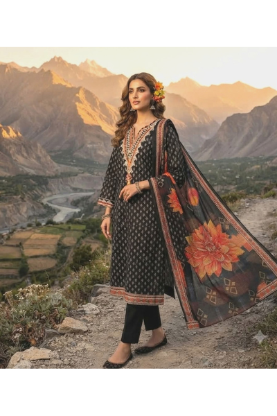 Embroidery Readymade Three Piece