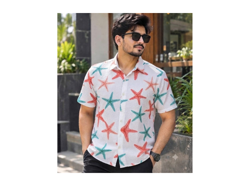 Print Shirt Cotton Half Sleeve For Men's - Image 11
