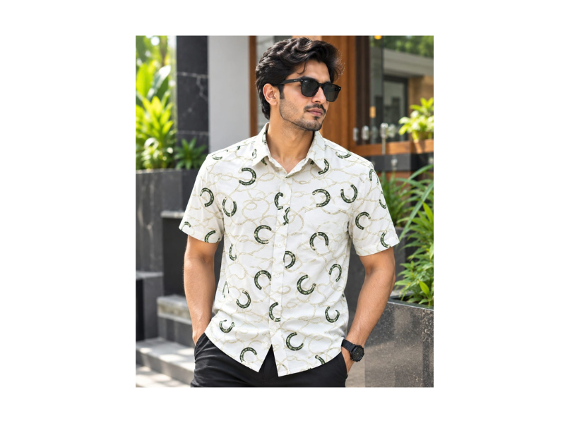 Print Shirt Cotton Half Sleeve For Men's - Image 10