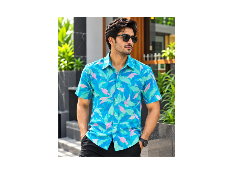 Print Shirt Cotton Half Sleeve For Men's - Image 6