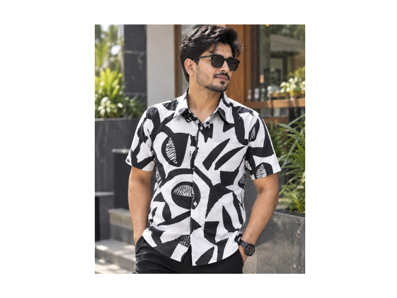 Print Shirt Cotton Half Sleeve For Men's - Image 5