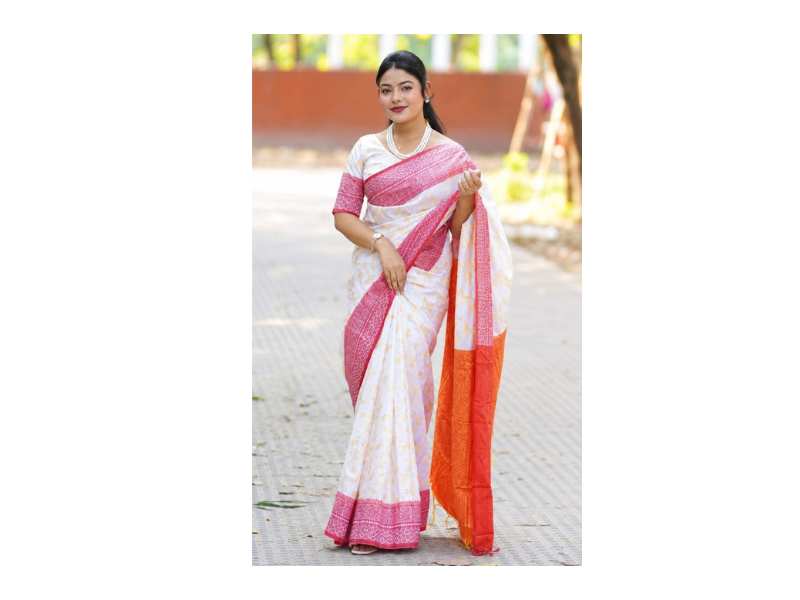 Kashmeri Katan Saree With Blause Pieace - Image 3