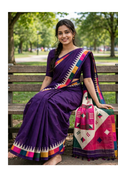 Chanderi Silk Saree With Blause Pcs